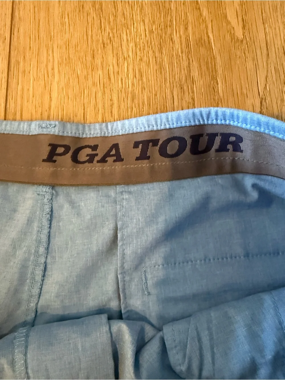 PGA TOUR Mens Golf Shorts 36 Sky Blue Performance Stretch Flat Front Lightweight